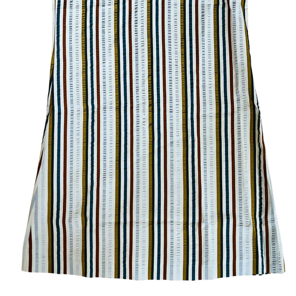 Theory Women’s Sz 2 V-Neck Stripe Sleeveless Linen Blend Dress Shift Lightweight - Picture 5 of 15